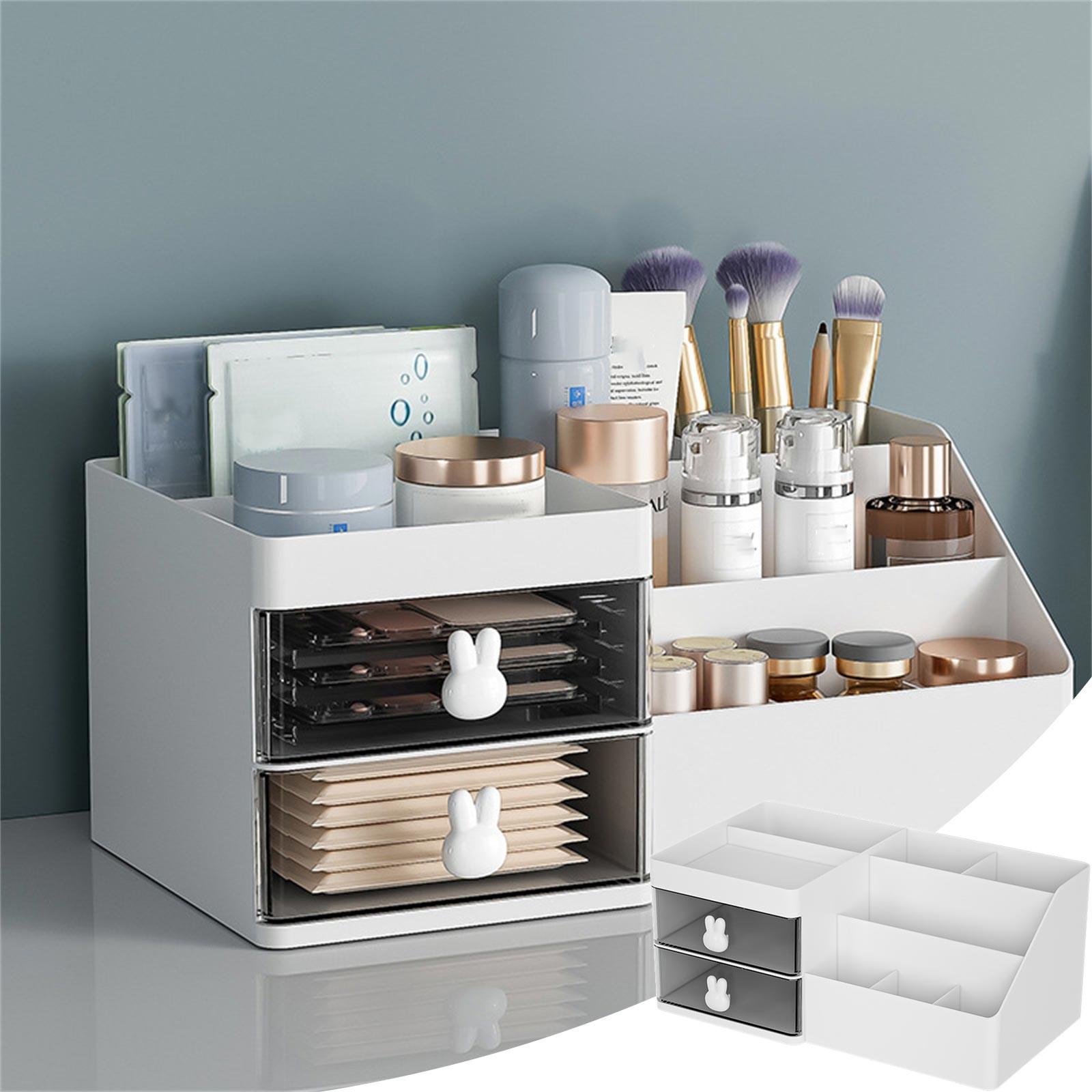 Desktop Drawer Storage Box Sundries Organizer Large Capacity Cosmetic Storage Box Table Desktop Organizer Holder Gadgets белый