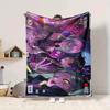 1Pc Cyberpunk Dreamscape Flannel Blanket, Soft And Comfortable, Casual Warm, Camping Travel, Christmas, Halloween Xmas Gift S1603