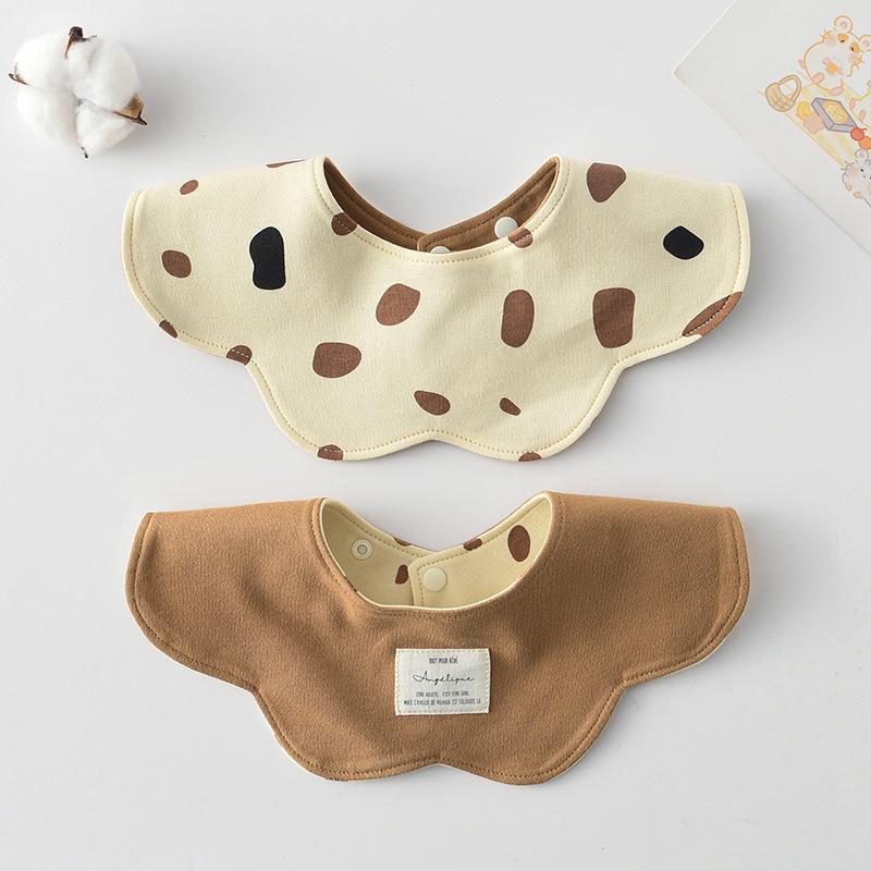 Korean Style A-Type Pure Cotton Double-Sided Baby Bib for 0-2 Years