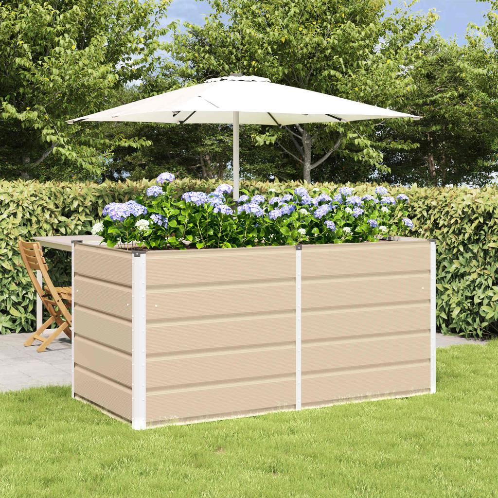 Plant Pot Ivory 160 X 80 X 75 Cm Steel