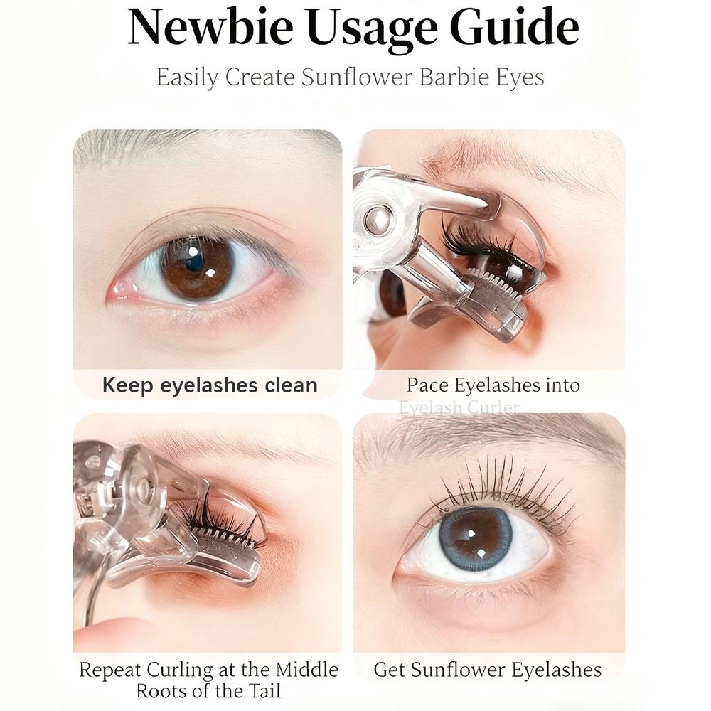 Dual-Type Eyelash Curler with Comb – Wide & Partial Clip Options, Waterproof, Long-Lasting, Natural Curl, Unisex Certified