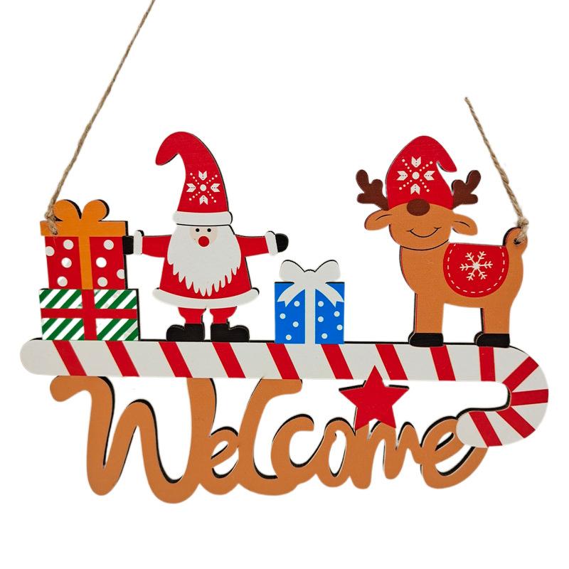 

Welcome Christmas Wooden Letter Sign Pendant Santa Christmas Decorations Door Hanging Ornaments Xmas Navidad Noel Gifts New year