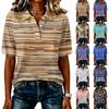 Women Casual Floral Print Top Short Sleeve V Neck Button Front Blouse Lightweight Loose Fit Shirt for Everyday Wear