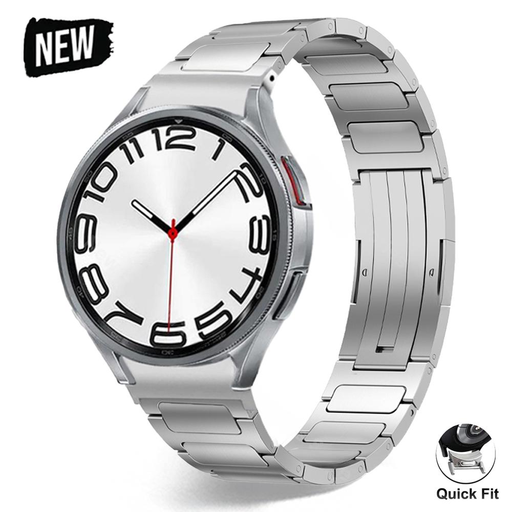 Titanium Business Strap for Samsung Galaxy Watch 4/6Classic 47 43 46 42mm Luxury Band 7 6 5 4 44mm 40 No Gaps Bracelet 5Pro 45mm