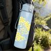 1PC Light Yellow Small Flower Pattern Print 750ml Color Plastic Sports Water Bottle Leakproof Flip Straw Lid Suitable for Sports Office Home Use