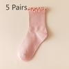 5 Pairs of Women's Summer Thin Wooden Ear Side Pile Socks