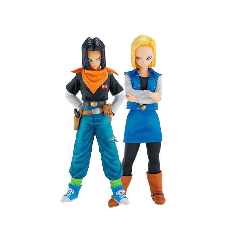 In Stock Android 17 18 Figure Dragon Ball Z Pvc 24Cm Action Figures Collection Model Toys For Children Christmas Gifts