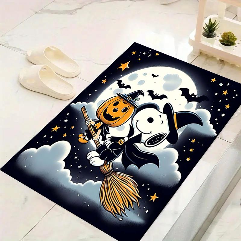 1Pc Snoopy'S Halloween Adventure Rug Office Carpet Indoor Outdoor Doormat Nonslip Soft And Comfortable Living Room Christmas Halloween Gift D91897