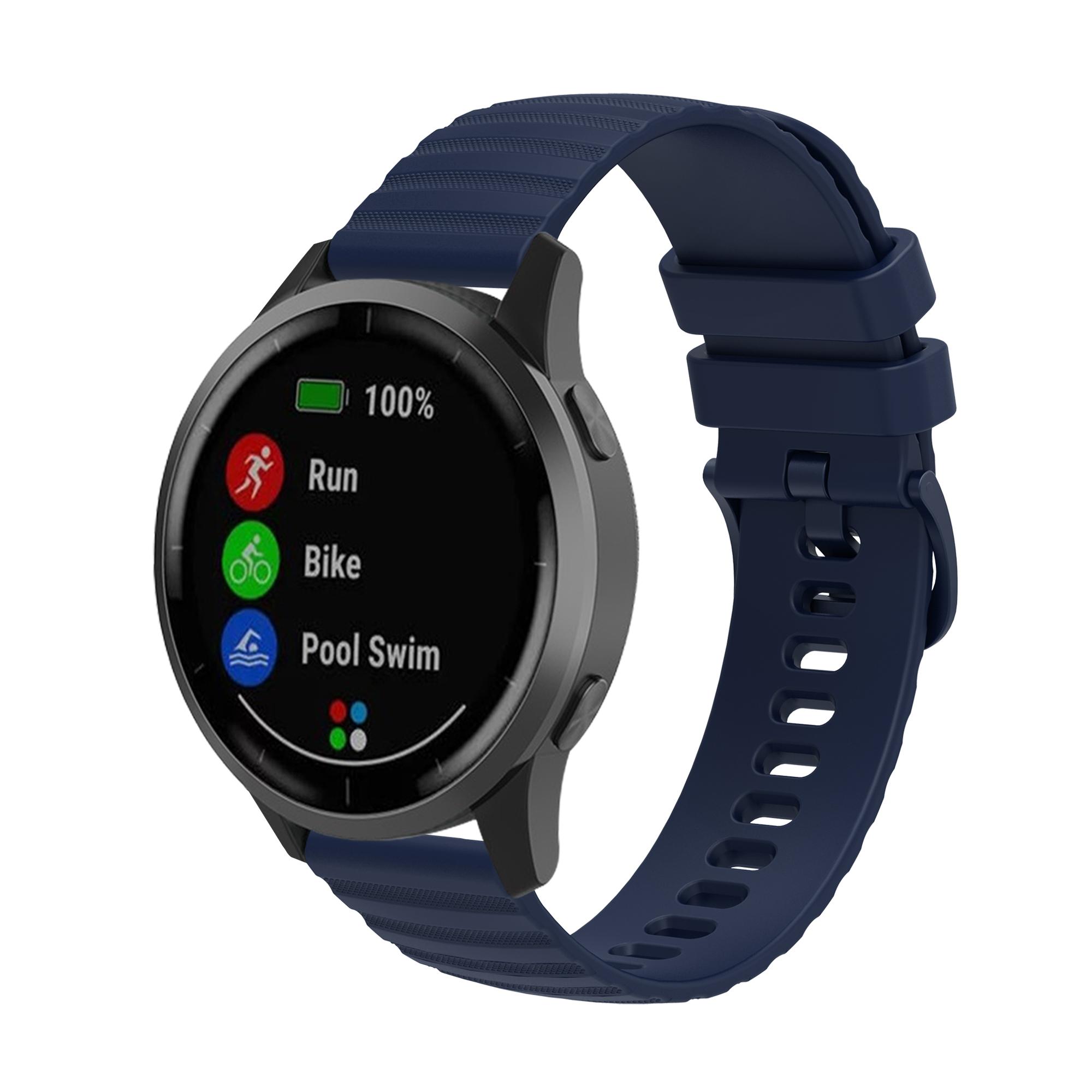 

18 мм силиконовый ремешок для смарт-часов Garmin Vivoactive 3S 4S ремешок Venu 2S Vivomove 3S Forerunner 255S Active S браслет CHINA&18mm темно-синий