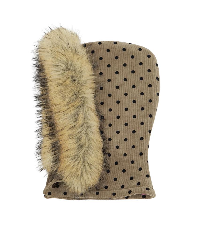 HETIT Fur Trim Balaclava (Dot Beige)