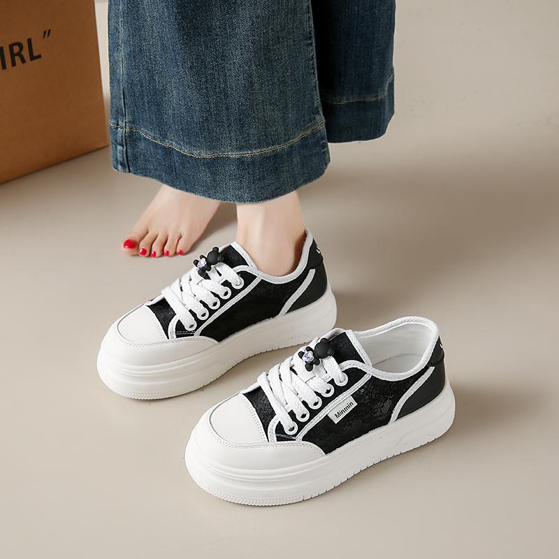 Fashion CRLAYDK Women's Classic Retro Lace Mesh Skateboard Shoes Fashion Sneakers Casual Tennis Walking Footwear Anti Slip Trainers