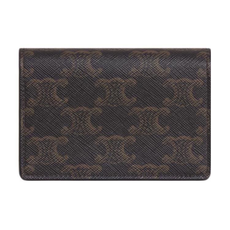 Celine Monogram Print Snap Closure Leather Card Holder Men Accessories Black 10J812BZR-38SI