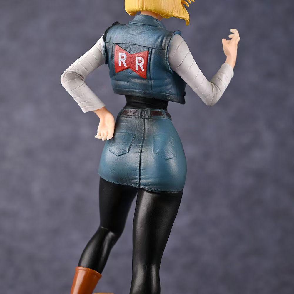 Dragon Ball Z Anime Figure 19cm Battle Android 18 Female Figure PVC Action Scene Standing Posture Collect Doll Statue Toy Gift
