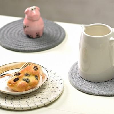 8Pcs Boho Style Cotton Woven Coasters Set Absorbent Thickened Potholders Set Eco-Friendly Trivets Set Home Decor