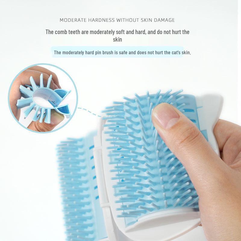 In Stock: New Cat Grooming Brush & Itch Massager - Mint Bristle Pet Brush & Scratching Tool