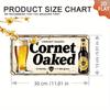 2D Flat - 1pc Vintage Cornet Oaked Belgian Blonde Ale Metal Sign, 6x12 Inch Aluminum Wall Hanging Decor