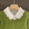 New Fake Collar Shirt Women White Lapel Ruffles Stand False Collar Woman Girls Detachable Collar Lace Removable Half Shirt