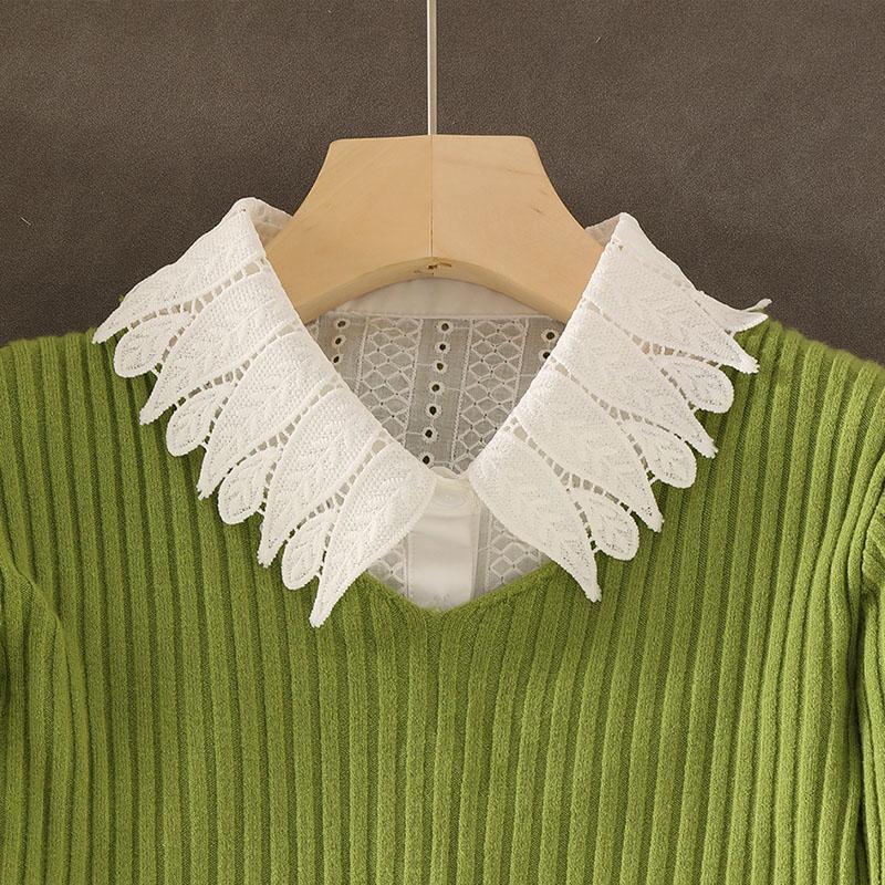 New Fake Collar Shirt Women White Lapel Ruffles Stand False Collar Woman Girls Detachable Collar Lace Removable Half Shirt
