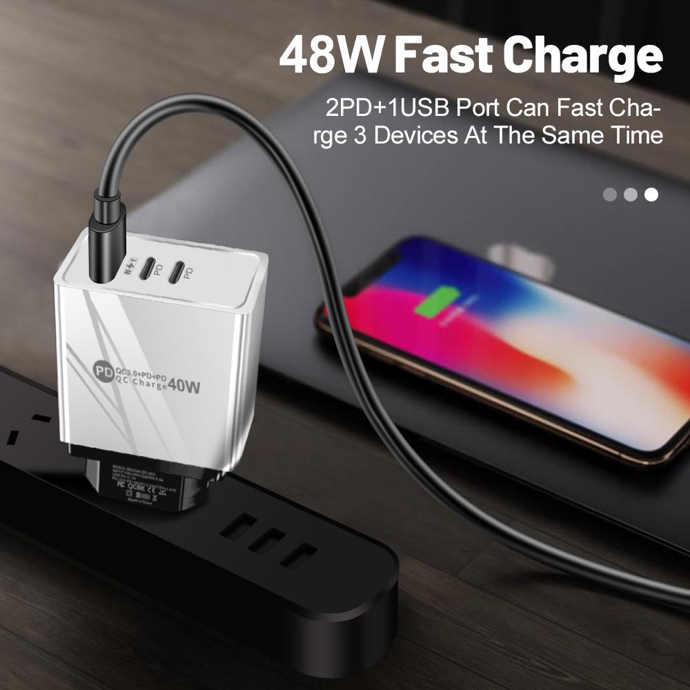 Universal Charger for US, EU, UK Standards - Original 1U+2PD Power Adapter