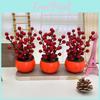 Decorative Red Persimmon Plant Foam Fruit Flowerpots For Gifts Housewarming