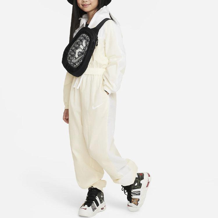 Nike Kids  Knitted Sports Pants Sportswear Patchwork Logo Cuff Kids Pants Off-White FB1269-113