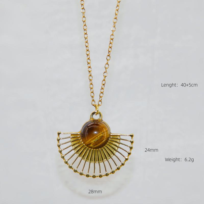 Maillard Tiger Eye Titanium Necklace: Non-Fading, Light Luxury Women's High-End Retro Pendant