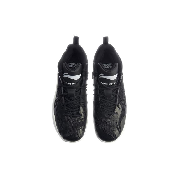 New LiNing Sonic 8 Team Cushioning Anti Slip And Wear Resistant Mid Top Basketball Shoes Men's Black ABPQ011-2