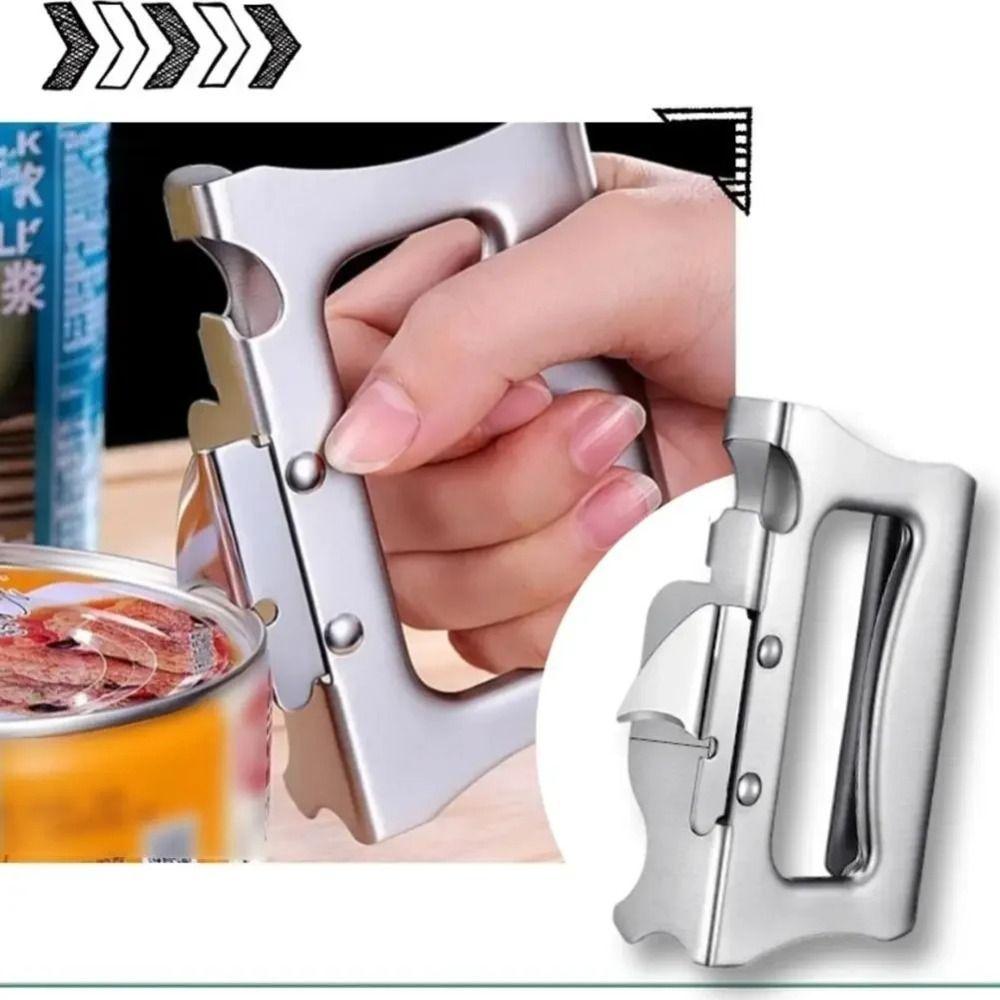 

2 In 1 Can Opener Portable Beer Bottle Opener Bar Kitchen Accessories Bottle Jar Opener Restaurant 11cm
