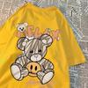 Relax Oneself Teddy Bear Men Women T-Shirt Street Cotton T Shirt Crewneck Breathable Tops Loose Summer T Shirt Crewneck Fashion