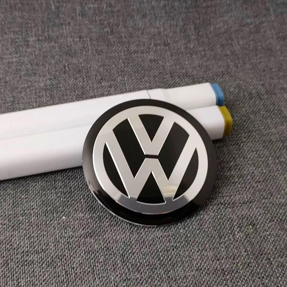 4Pcs For Volkswagen R-Line R GTI Polo Passat T5 Golf Scirocco 56mm 65MM Car Wheel Stickers Center Hub T17 Cap Car Emblem Badge Decal