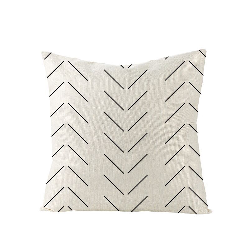 Modern Simple Black and White Geometric Pillow Case Home Sofa Pillow Cushion Cover