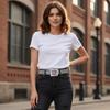 Adjustable Rhinestone Waist Belt Luxury PU Leather Belt Women's Jeans Belt  Versatile Use