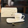 Luxury Triangle Coffee Cup & Saucer Set with Spoon - Ideal Gift with Custom Logo