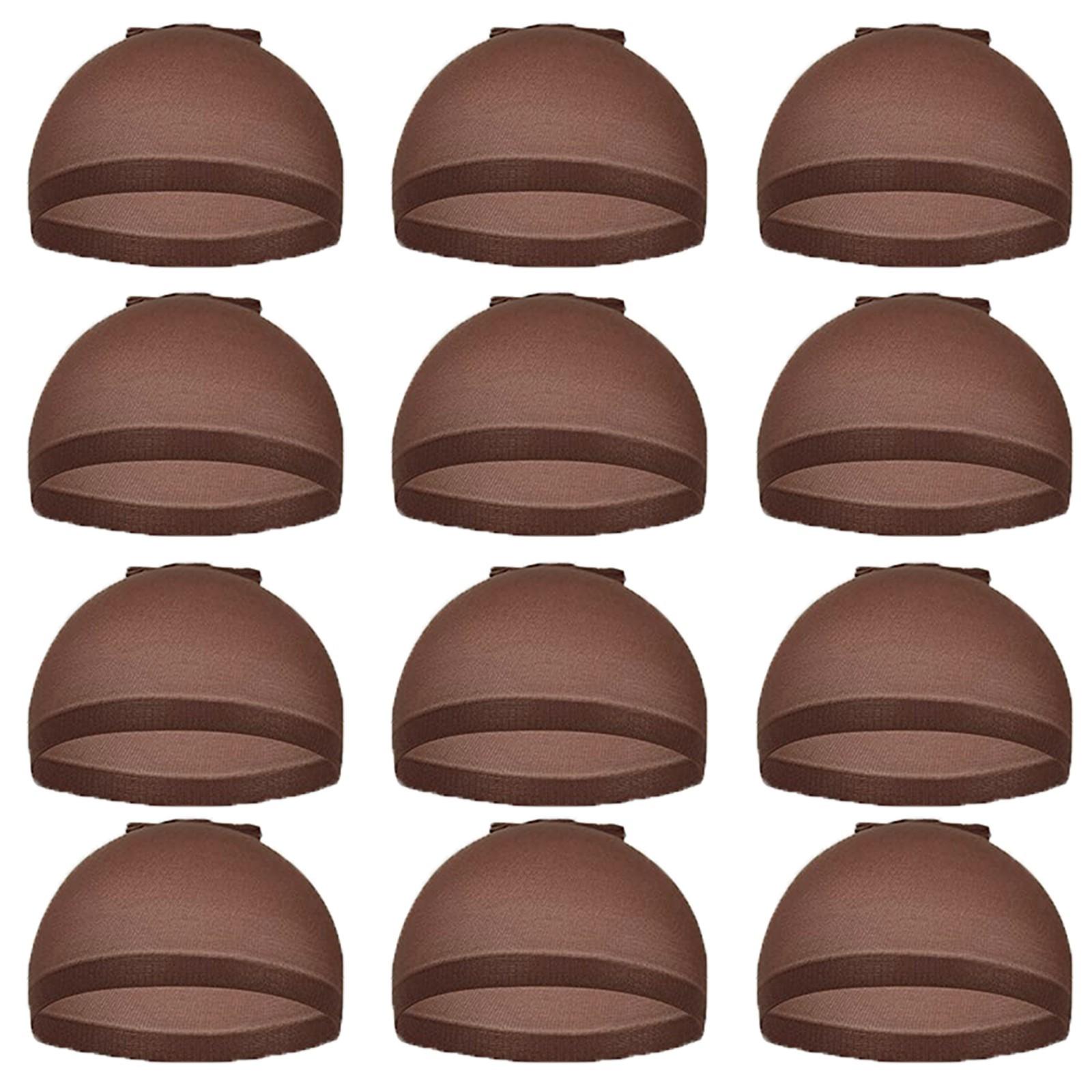 

Шапочка для парика из сетки для волос, чулок для волос, шапочки для парика для женщин, 12 шт., темно-коричневые