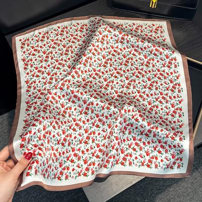 100% Naturseide Quadratischer Schal Damen Hals Bandana Schals Damen Halstuch Handgelenk Luxus Kopftuch Stola Wrap Hijab Strand