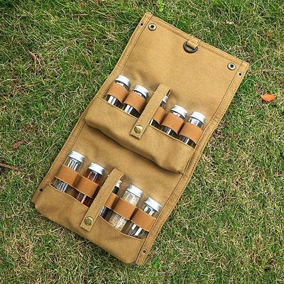 Set di Bottiglie Portatili per Condimenti da Esterno con Borsa Portaoggetti per Campeggio e Barbecue
