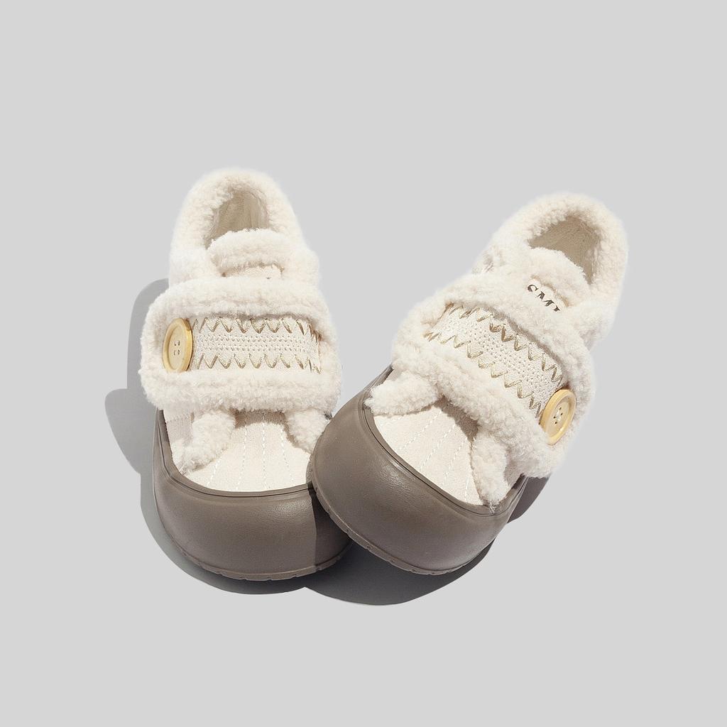 Belle platform Velcro German training shoes winter plush cotton shoes board shoes dad sneakers