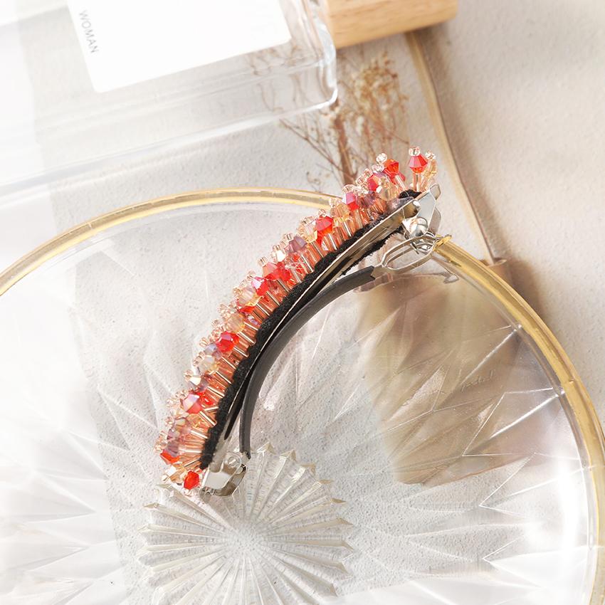 Rhinestone Pearl Women's Hair Clip Trend Design Headdress Girl Ponytail Hairpin Simple Spring Clip Fashion Hair Accessories