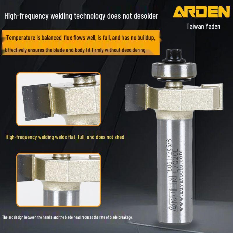Taiwan Yaden T-Type Ball Bearing Edge Trimmer & Slotting Cutter for Woodworking
