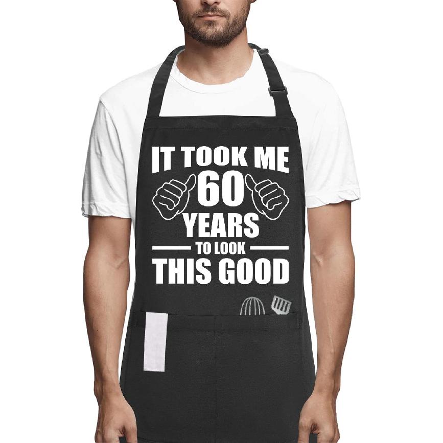 60th birthday gifts for women Men, Funny Chef Aprons with Pockets for 60 year old birthday gift