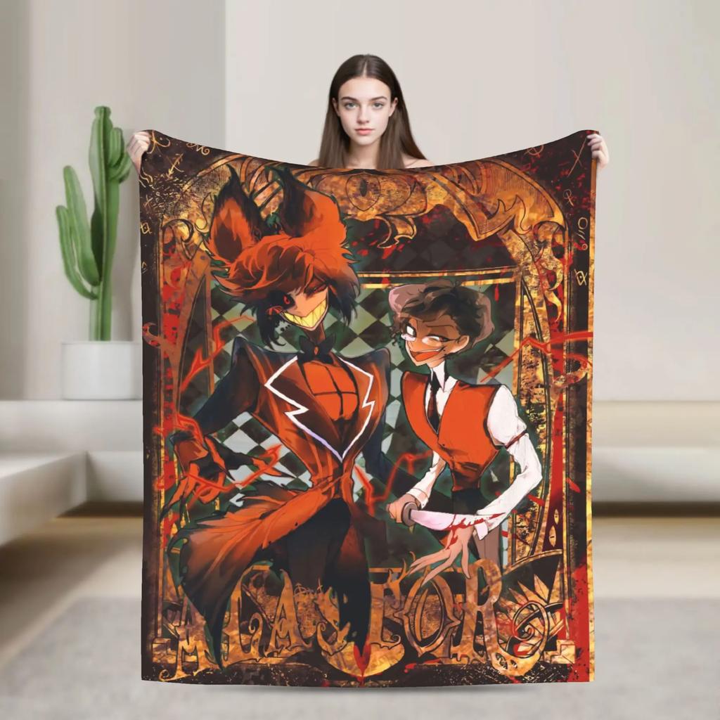 Super Warm Flannel Blanket for Kids and Adults Lucifer Morningstar Anime Themed Bedding Throw for Sofa Couch Chair or Bed Cover