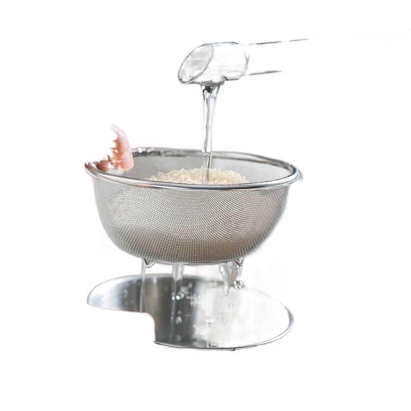 316 Stainless Steel Kitchen Colander Set - 2-Piece for Washing Vegetables, Fine Mesh Strainer for Draining, Rinsing, and Filtering Rice.