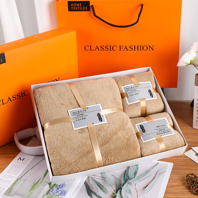 Luxus-Korallenfleece-Handtuch-Geschenkset - Weiche, bequeme Badetücher für jeden Anlass