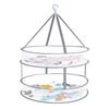 2 Layers Mesh Clothes Hanging Dryer Collapsible Sweater Hanging Drying Rack 2 Tier Foldable Mesh Basket Dryer Net