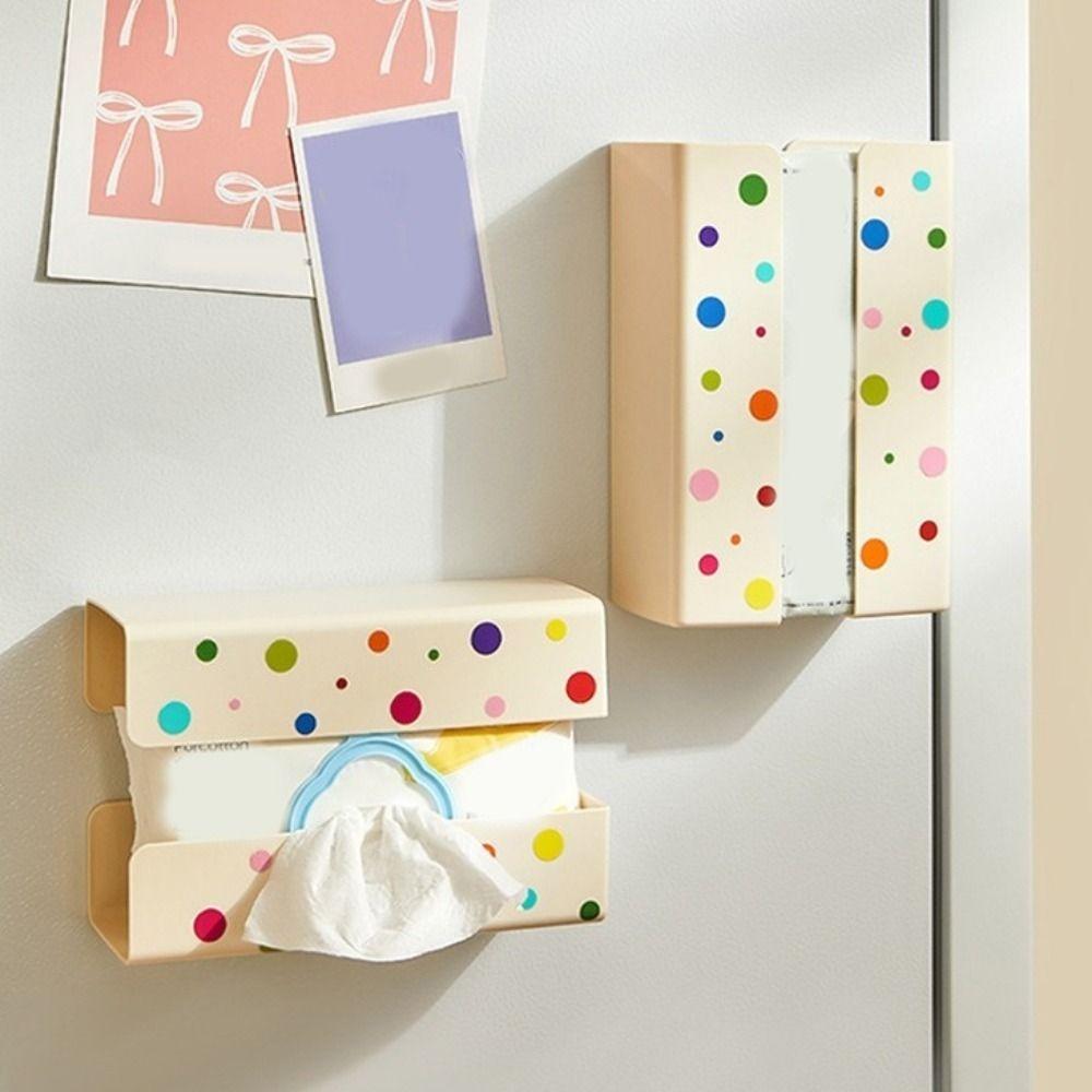 Plastic Magnetic Tissue Storage Box Punch-free Paper Towel Holder Napkin Storage Box Bathroom