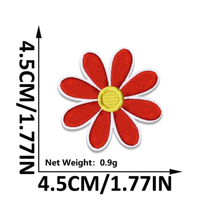 36Pcs Flower Fabric Iron On Patches Adhesive Embroidery Appliques For Garments