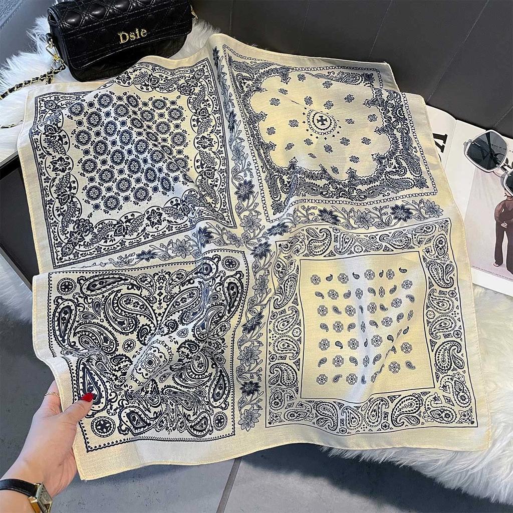 68Cm Small Square Feminine Scarf Hijab Female Headband Kerchief Vintage Neck Tie Shawl Wrap