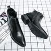 Luxury Brand Men's Banquet Dress Shoes Groom's Wedding Pointed Formal Shoes Winter High Top Men's Ankle Boots Big Size  38-48
