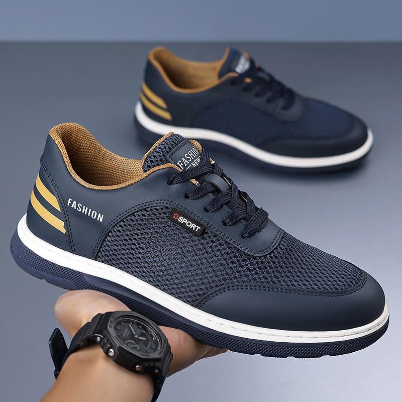 

Fashion Spring Summer Men s Casual Sneakers Breathable Mesh Anti Slip Affordable Walking Shoes Comfortable Flat Bottomed Men Board Shoes 44 синий