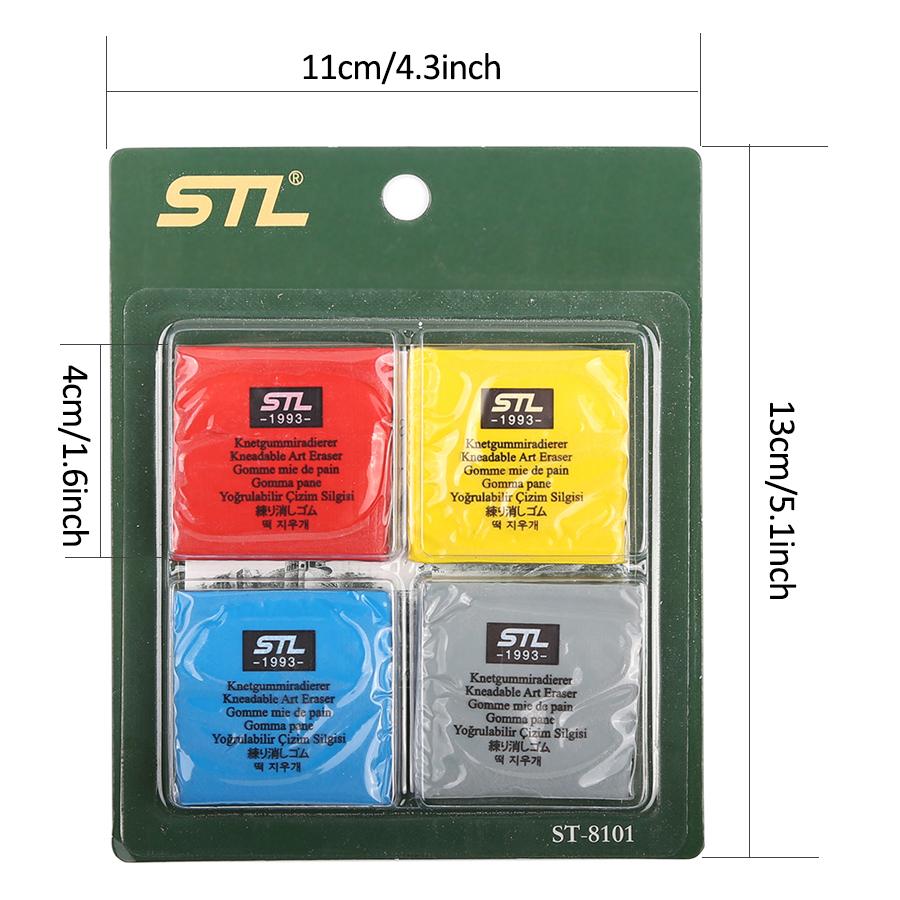 Shapeable Art Highlight Erasers Kneadable Grayscale Modification Rubber 4 Pcs/ Set Correction Eraser for Charcoals,Blacklead Pencils and Pastels